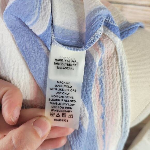 Two by Vince Camuto Pastel Striped Button Down Sleeveless Duster Cover Up Large - Picture 7 of 7